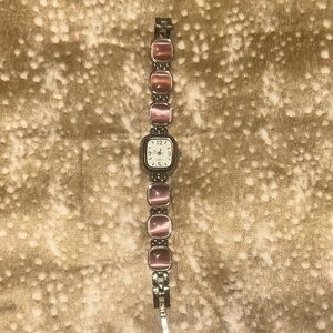 Vintage Pink and Silver working Square Face Watch